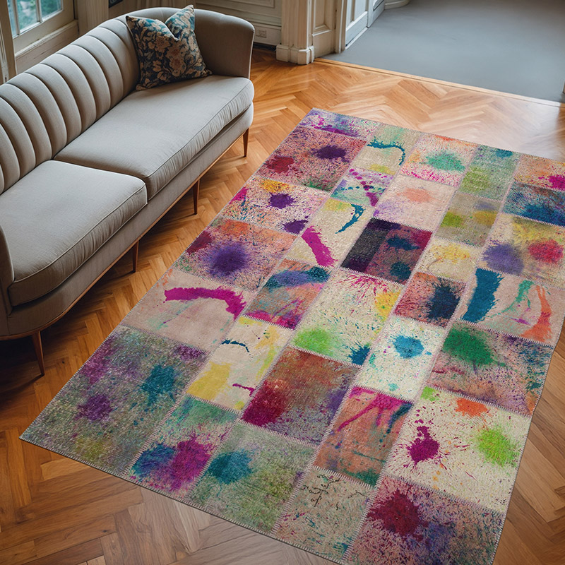 Patchwork El Dokuma Halı - 206 cm x 302 cm - K0063985