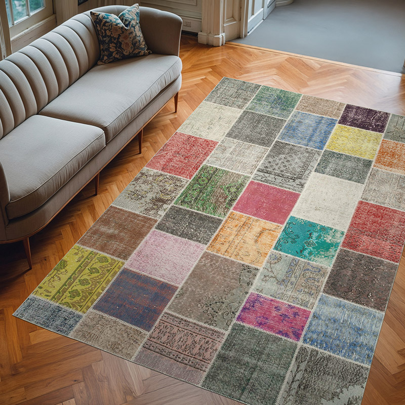 Patchwork El Dokuma Halı - 205 cm x 301 cm - K0063991