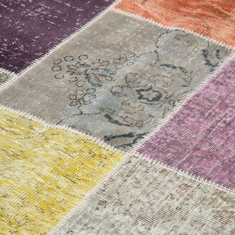 Patchwork Hand-Knotted Turkish Rug - 6' 8" x 9' 11" (80" x 119") - K0063992