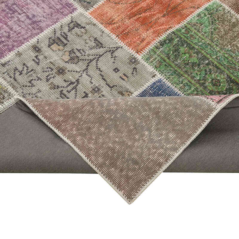 Patchwork Hand-Knotted Turkish Rug - 6' 8" x 9' 11" (80" x 119") - K0063992