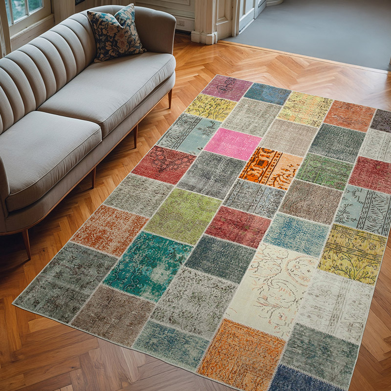 Patchwork El Dokuma Halı - 205 cm x 298 cm - K0064001