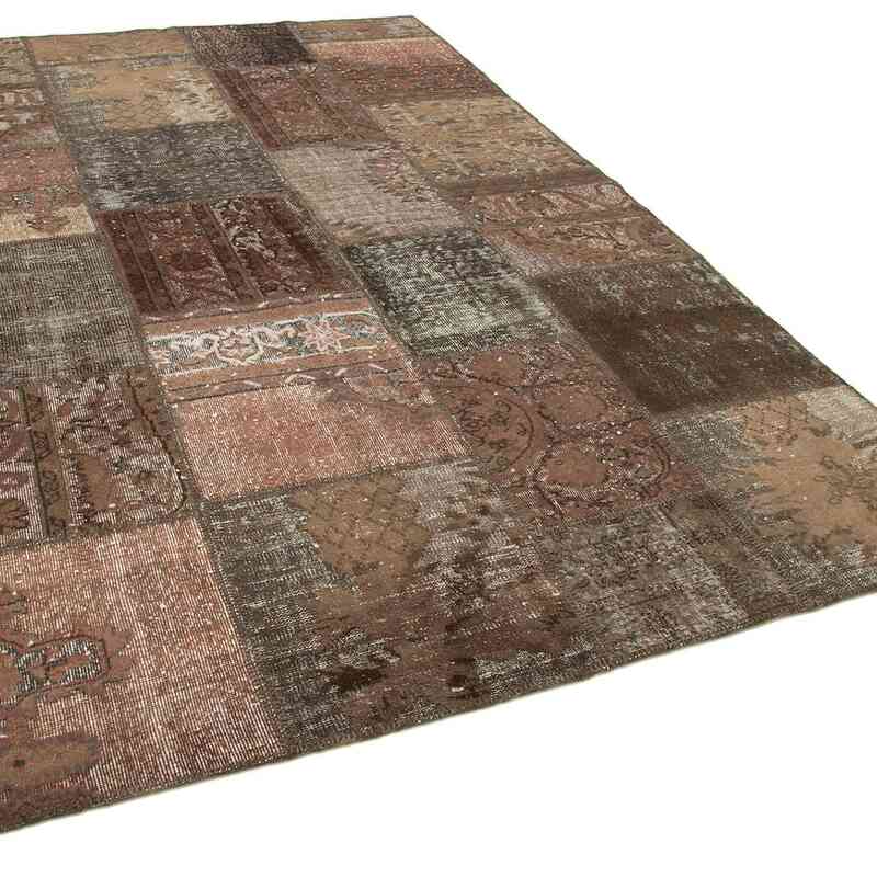 Patchwork Hand-Knotted Turkish Rug - 6' 6" x 9' 11" (78" x 119") - K0064009
