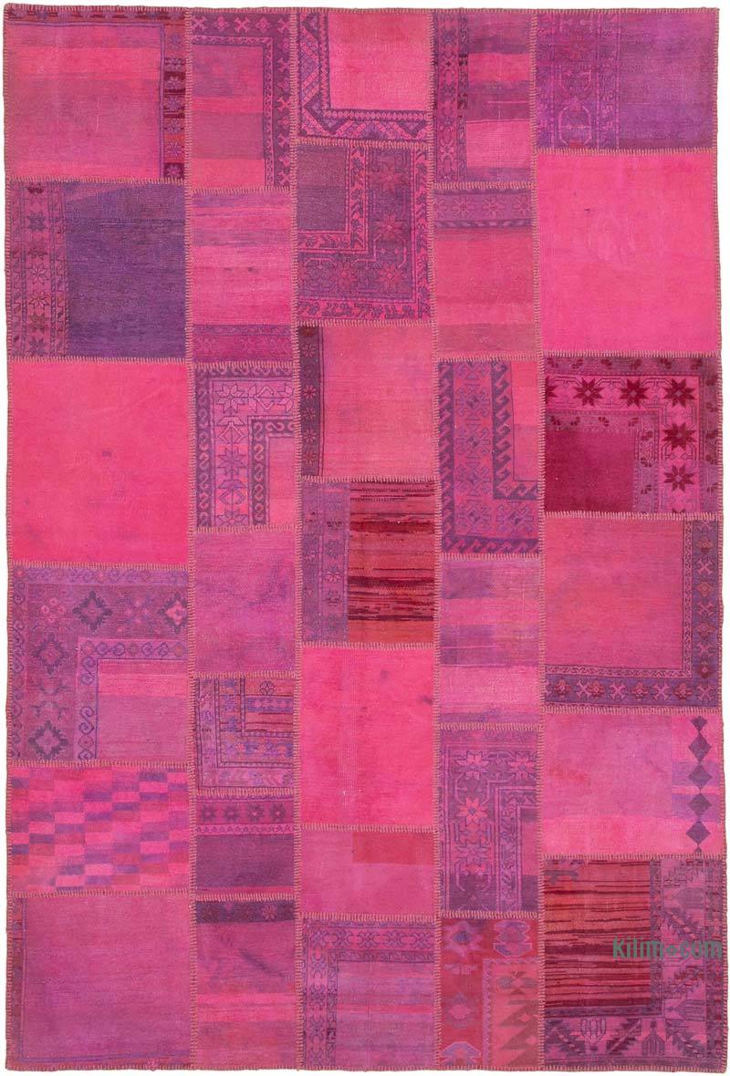 Patchwork Hand-Knotted Turkish Rug - 6' 10" x 10'  (82" x 120") - K0064010
