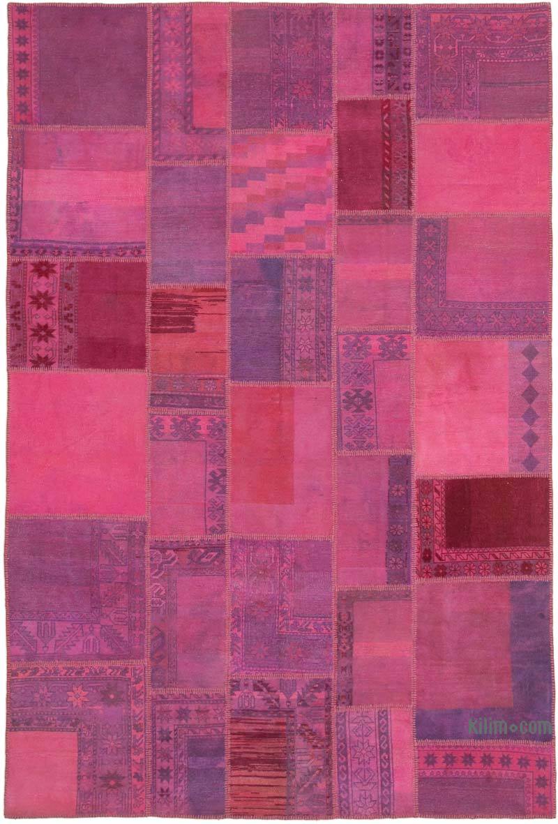 Patchwork Hand-Knotted Turkish Rug - 6' 10" x 10'  (82" x 120") - K0064012