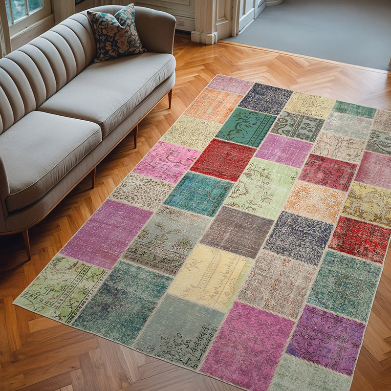 Patchwork El Dokuma Halı - 205 cm x 300 cm - K0064013
