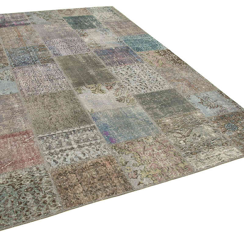 Mavi Patchwork El Dokuma Halı - 205 cm x 300 cm - K0064024