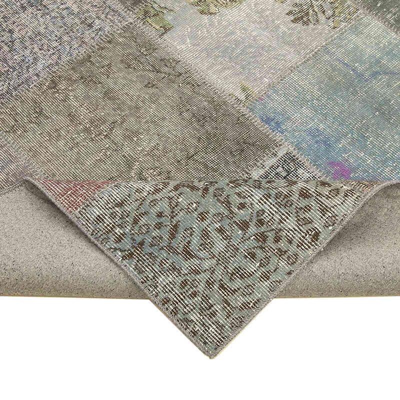 Mavi Patchwork El Dokuma Halı - 205 cm x 300 cm - K0064024