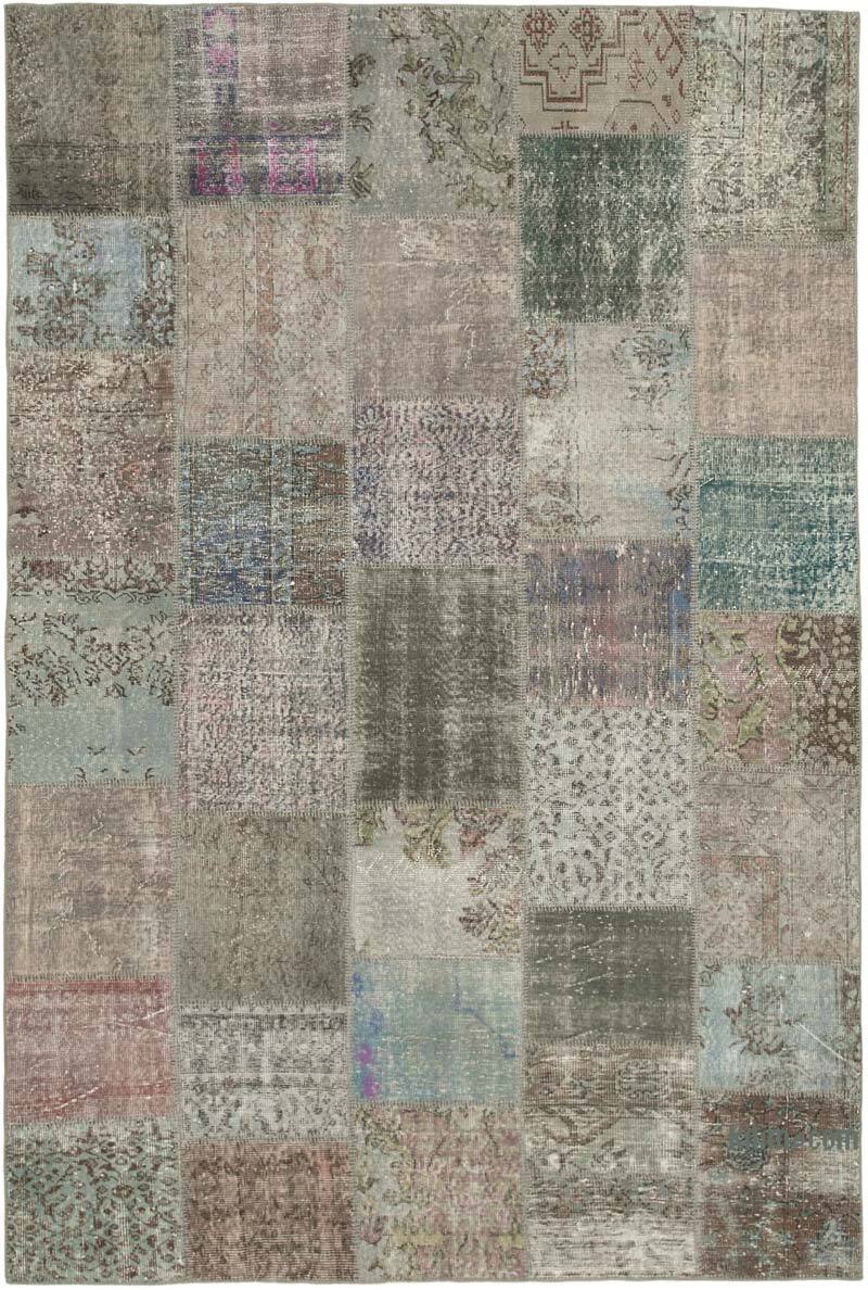 Mavi Patchwork El Dokuma Halı - 205 cm x 300 cm - K0064024