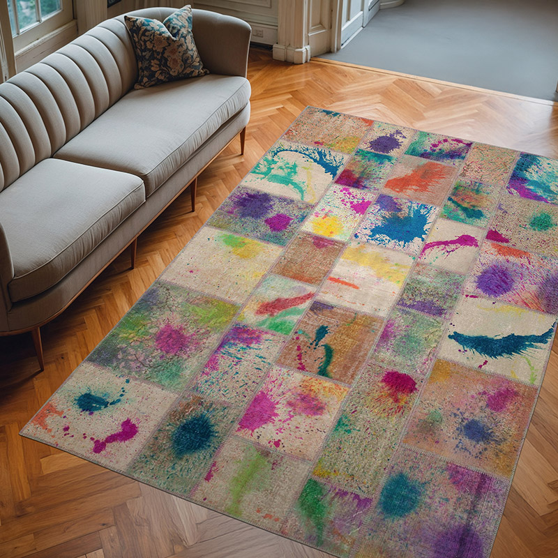 Patchwork El Dokuma Halı - 203 cm x 303 cm - K0064040