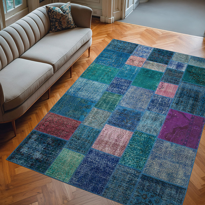 Patchwork El Dokuma Halı - 204 cm x 300 cm - K0064041