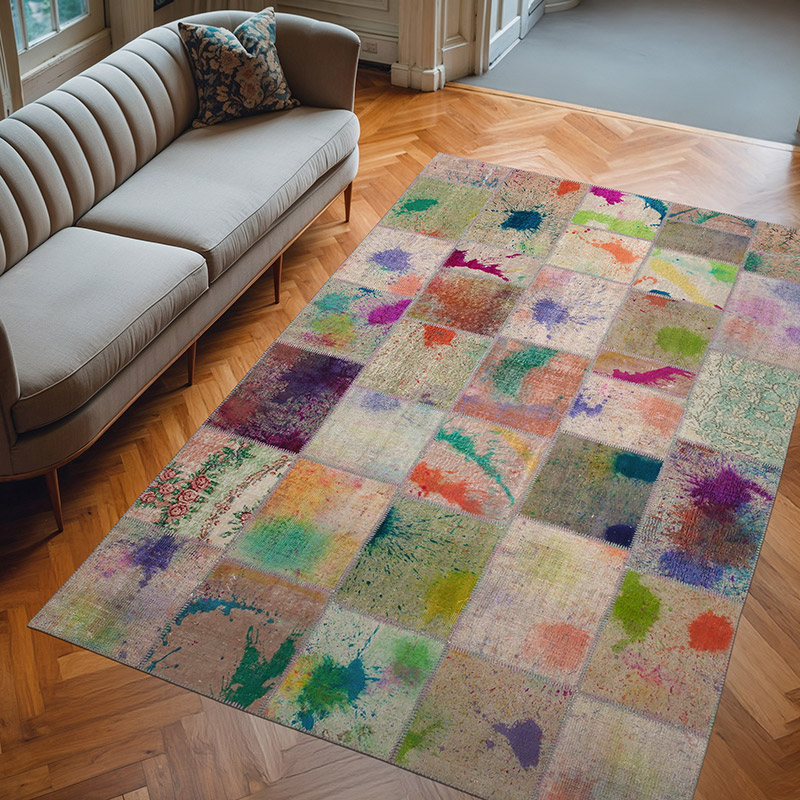 Patchwork El Dokuma Halı - 198 cm x 300 cm - K0064042
