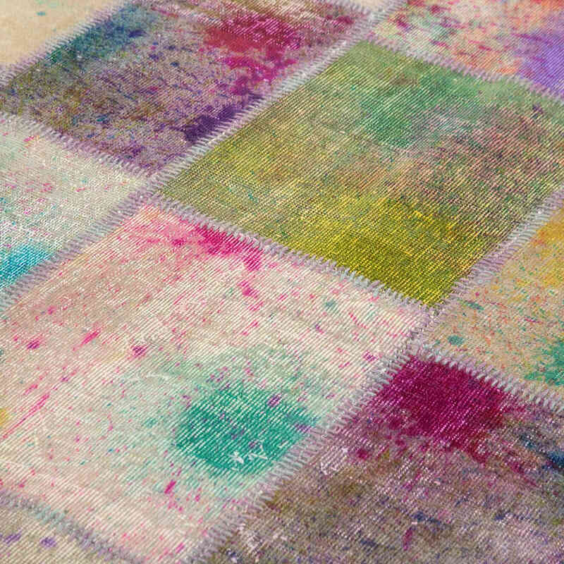 Patchwork Hand-Knotted Turkish Rug - 6' 8" x 10' 1" (80" x 121") - K0064043
