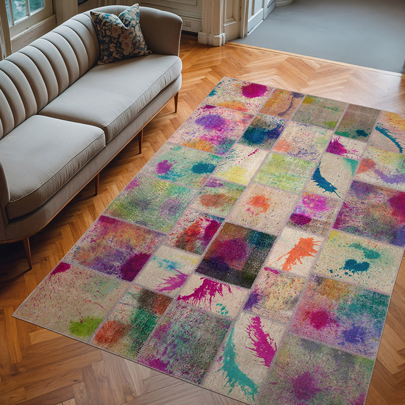 Patchwork El Dokuma Halı - 205 cm x 300 cm - K0064044