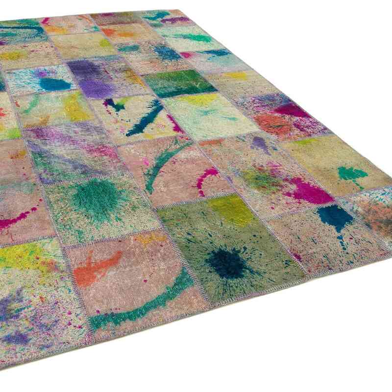 Patchwork Hand-Knotted Turkish Rug - 6' 7" x 9' 11" (79" x 119") - K0064053