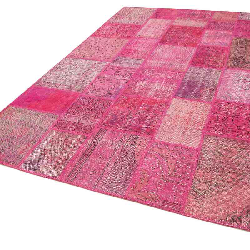 Patchwork Hand-Knotted Turkish Rug - 6' 7" x 9' 11" (79" x 119") - K0064054