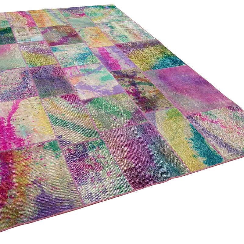 Patchwork Hand-Knotted Turkish Rug - 6' 6" x 9' 10" (78" x 118") - K0064057