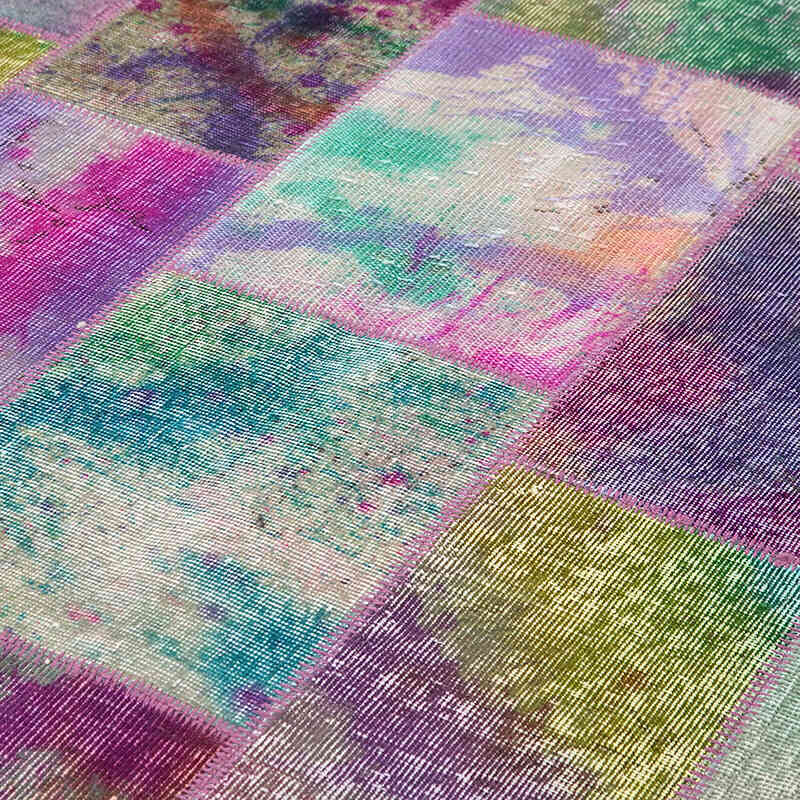 Patchwork Hand-Knotted Turkish Rug - 6' 6" x 9' 10" (78" x 118") - K0064057