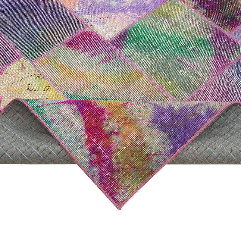 Patchwork Hand-Knotted Turkish Rug - 6' 6" x 9' 10" (78" x 118") - K0064057