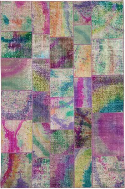Patchwork Hand-Knotted Turkish Rug - 6' 6" x 9' 10" (78" x 118")