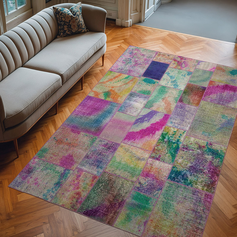 Patchwork El Dokuma Halı - 196 cm x 300 cm - K0064059