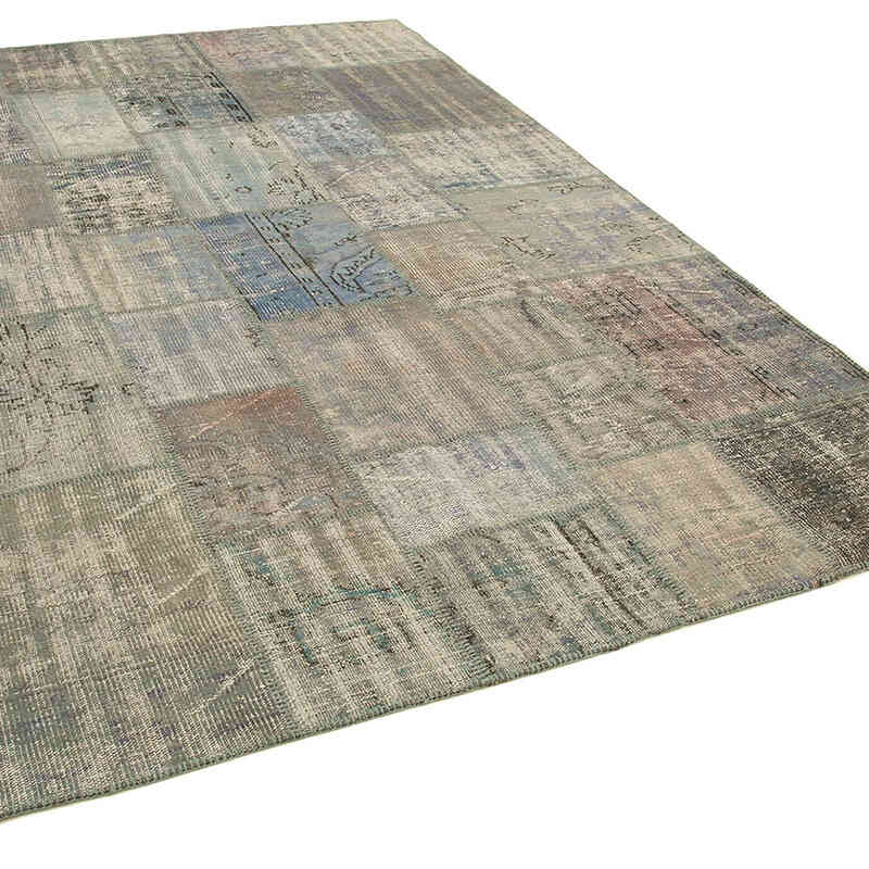 Patchwork Hand-Knotted Turkish Rug - 6' 8" x 10'  (80" x 120") - K0064066