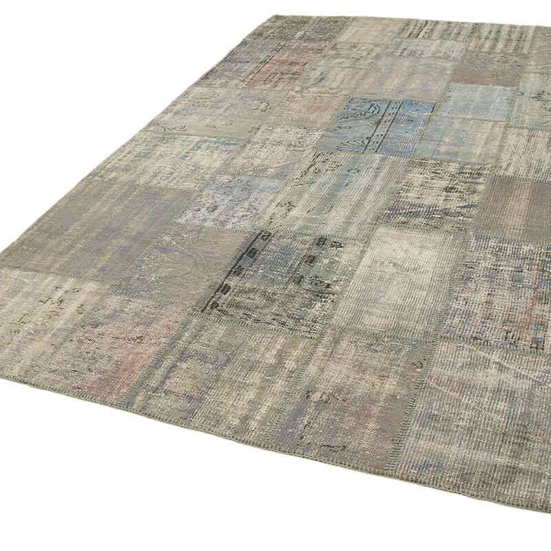 Patchwork Hand-Knotted Turkish Rug - 6' 8" x 10'  (80" x 120") - K0064066