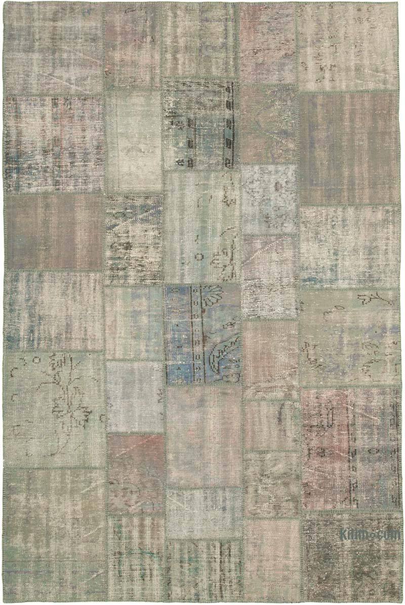 Patchwork Hand-Knotted Turkish Rug - 6' 8" x 10'  (80" x 120") - K0064066