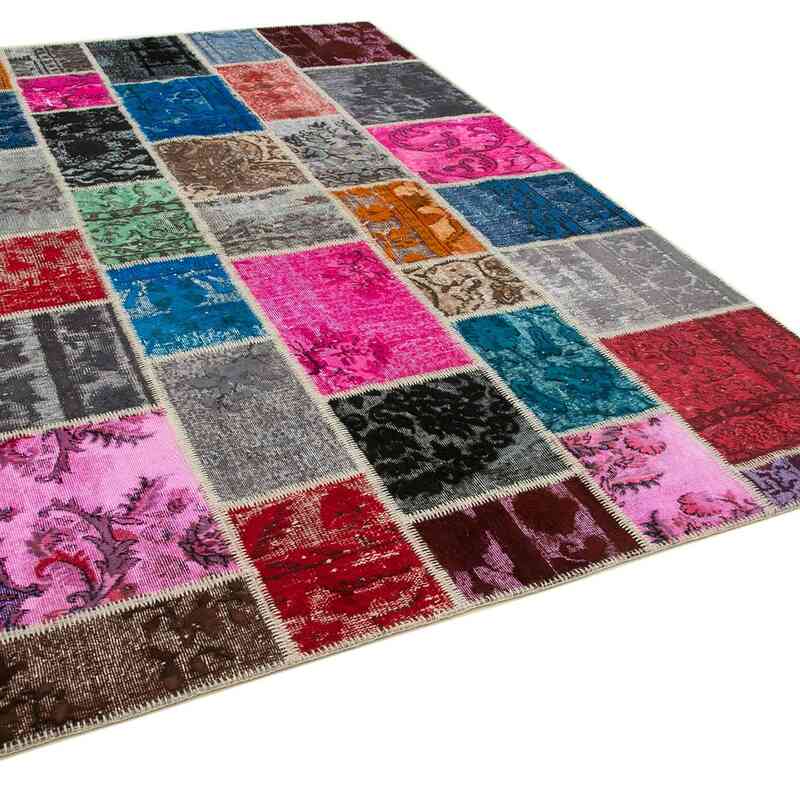Patchwork Hand-Knotted Turkish Rug - 6' 8" x 9' 11" (80" x 119") - K0064072