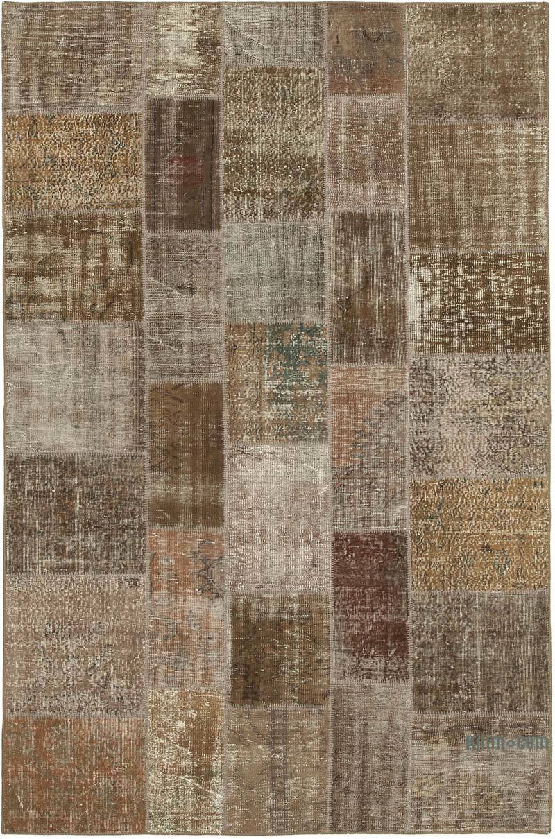 Patchwork Hand-Knotted Turkish Rug - 6' 6" x 9' 10" (78" x 118") - K0064073