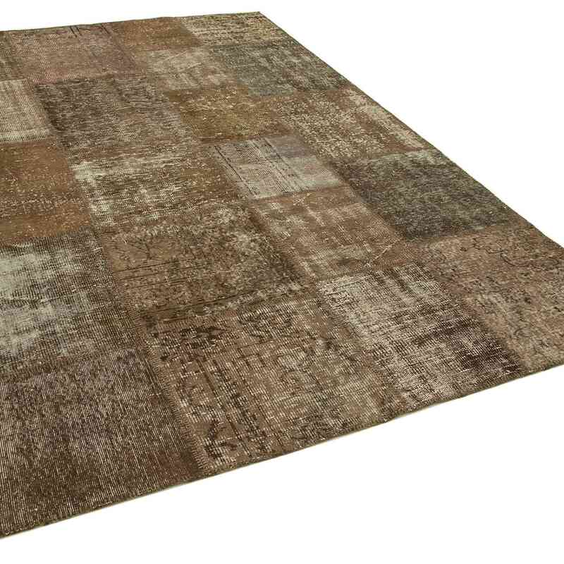 Patchwork Hand-Knotted Turkish Rug - 6' 7" x 9' 9" (79" x 117") - K0064081