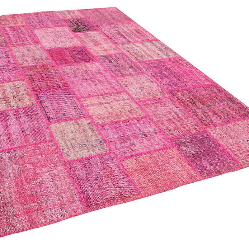 Patchwork Hand-Knotted Turkish Rug - 6' 9" x 10'  (81" x 120") - K0064094