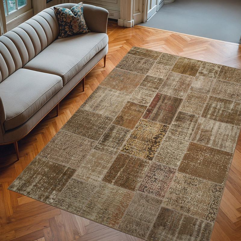 Patchwork El Dokuma Halı - 197 cm x 296 cm - K0064097