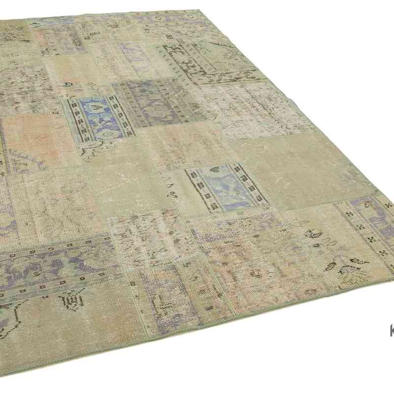 Patchwork Hand-Knotted Turkish Rug - 5' 7" x 8'  (67" x 96") - K0064111