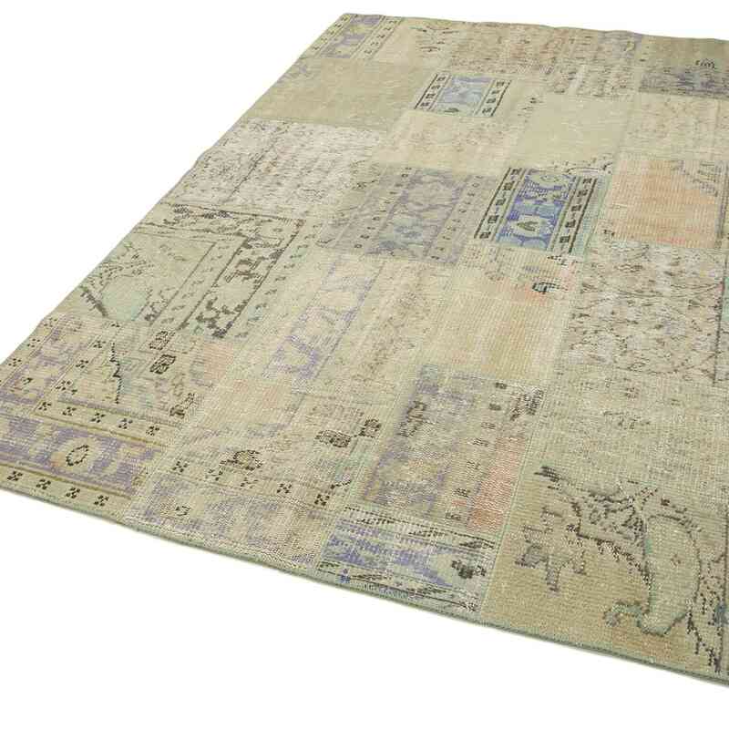 Patchwork Hand-Knotted Turkish Rug - 5' 7" x 8'  (67" x 96") - K0064111