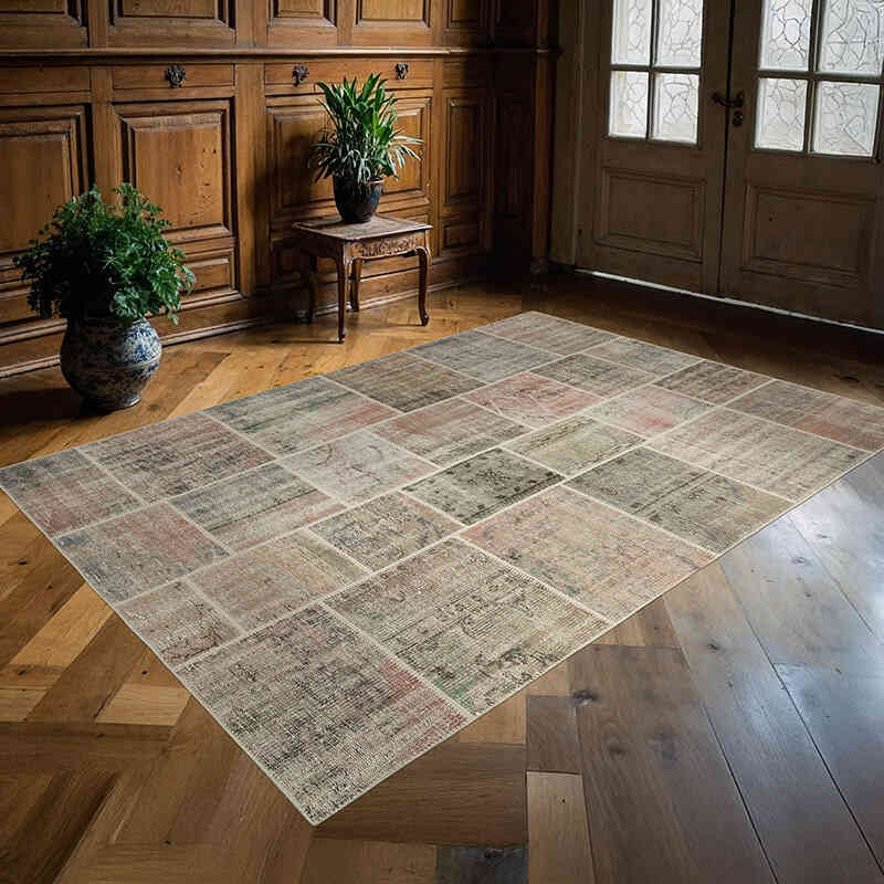 Patchwork El Dokuma Halı - 172 cm x 242 cm - K0064116