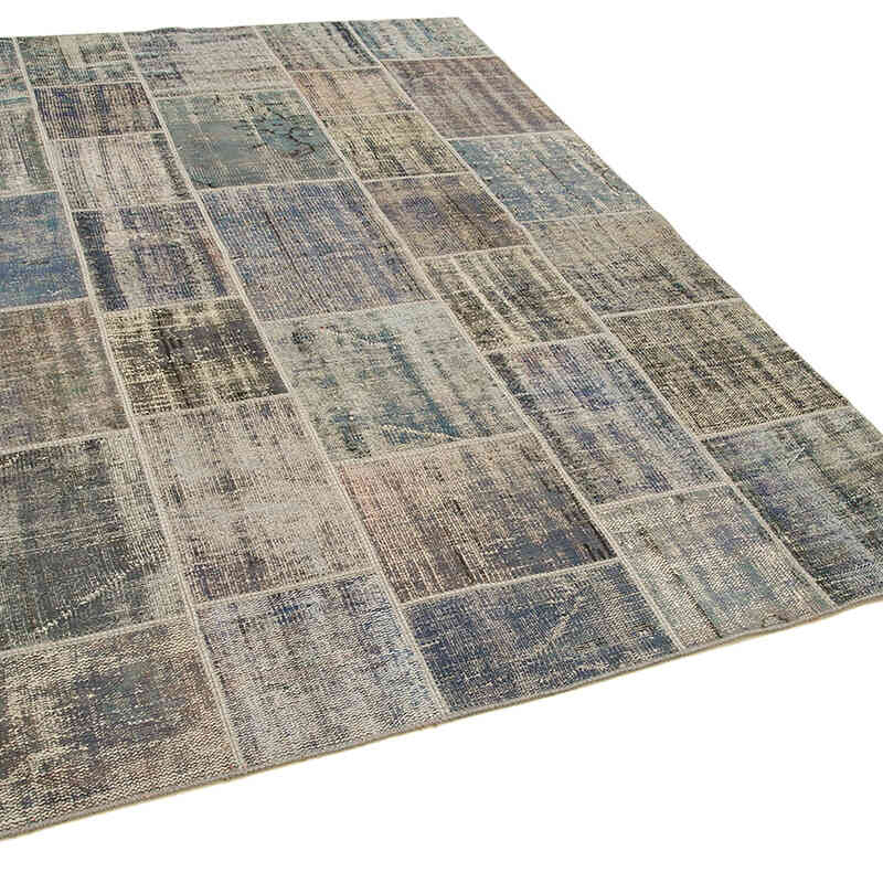 Patchwork Hand-Knotted Turkish Rug - 5' 8" x 7' 11" (68" x 95") - K0064119