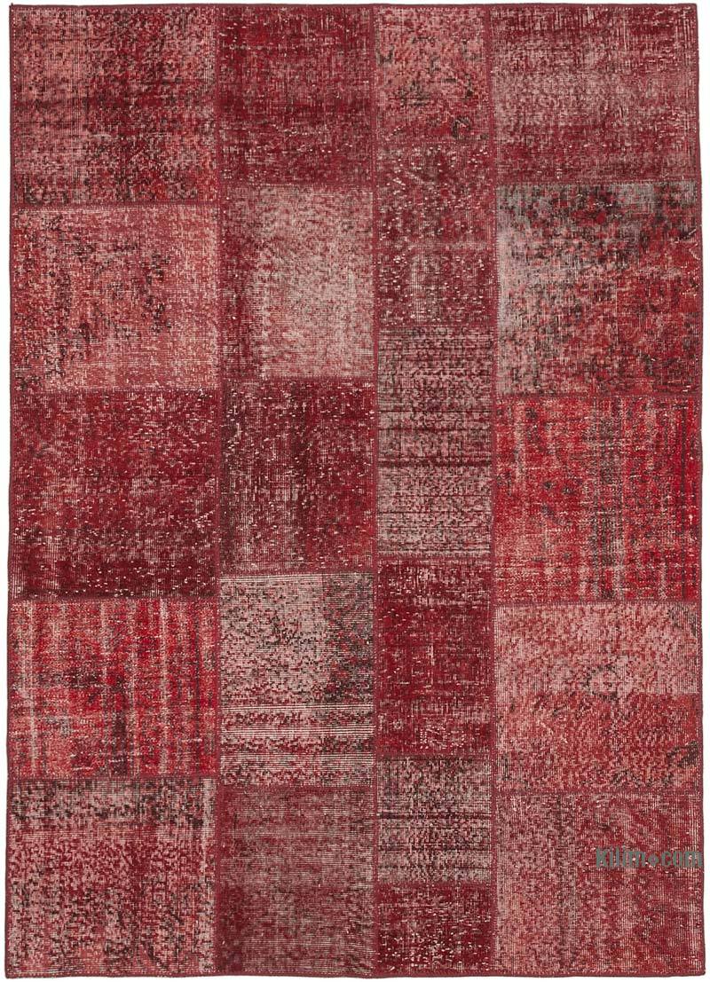 Patchwork Hand-Knotted Turkish Rug - 5' 7" x 7' 11" (67" x 95") - K0064122