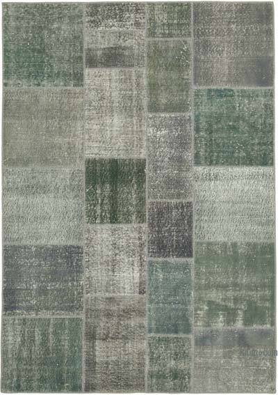 Patchwork Hand-Knotted Turkish Rug - 5' 7" x 8'  (67" x 96")