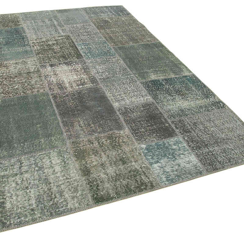 Patchwork Hand-Knotted Turkish Rug - 5' 7" x 7' 10" (67" x 94") - K0064134