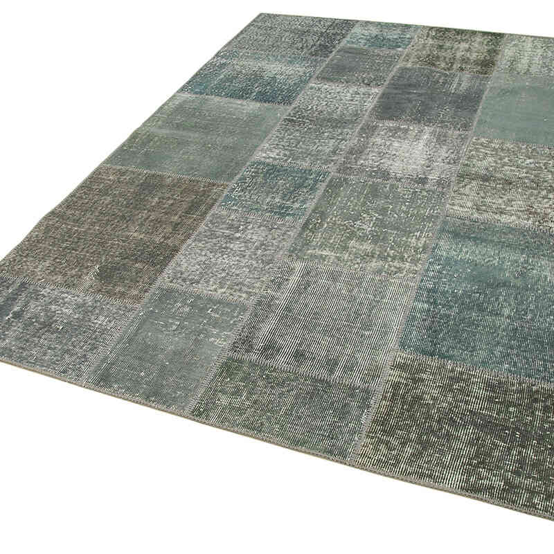 Patchwork Hand-Knotted Turkish Rug - 5' 7" x 7' 10" (67" x 94") - K0064134