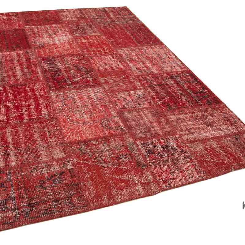 Patchwork Hand-Knotted Turkish Rug - 5' 10" x 8' 2" (70" x 98") - K0064141