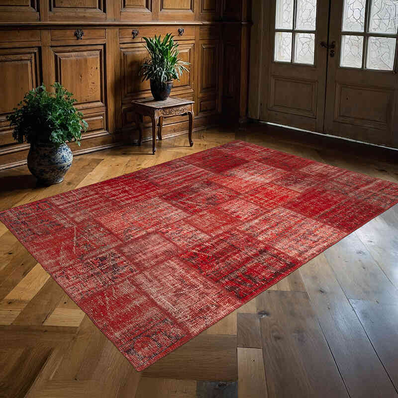 Patchwork El Dokuma Halı - 177 cm x 248 cm - K0064141
