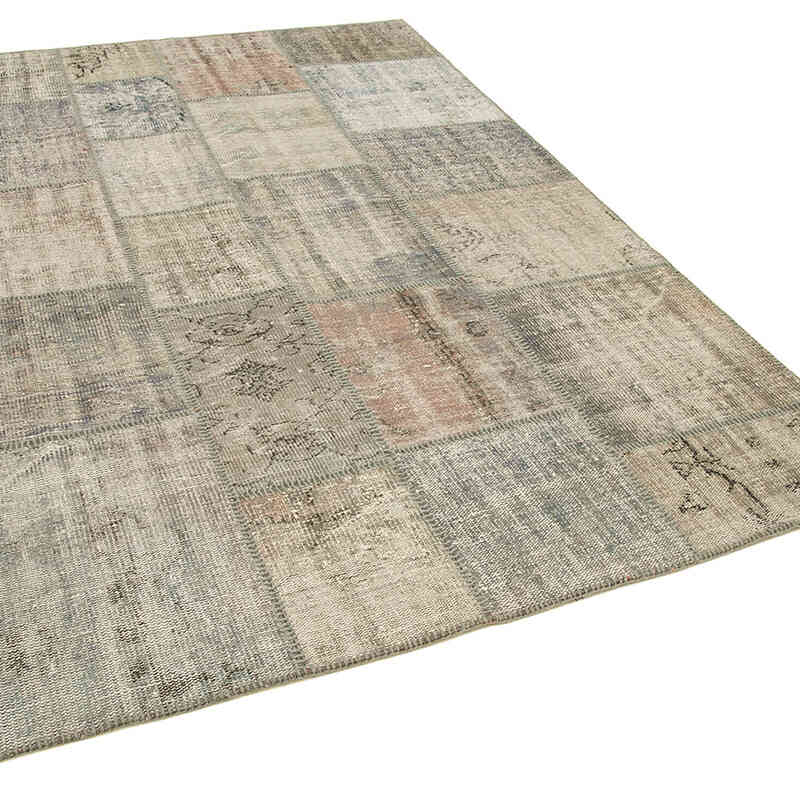 Patchwork Hand-Knotted Turkish Rug - 5' 9" x 8'  (69" x 96") - K0064147