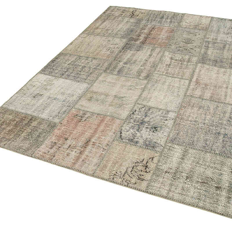 Patchwork Hand-Knotted Turkish Rug - 5' 9" x 8'  (69" x 96") - K0064147