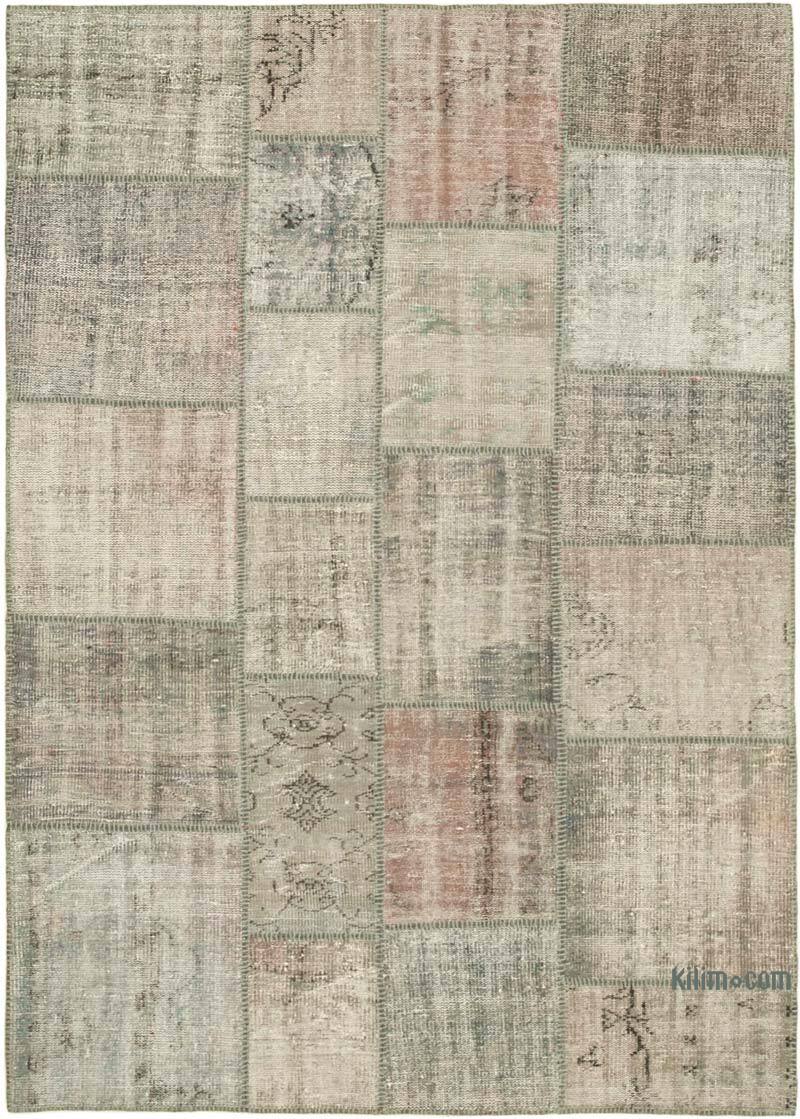 Patchwork Hand-Knotted Turkish Rug - 5' 9" x 8'  (69" x 96") - K0064147