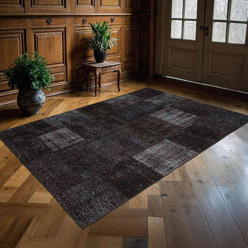 Patchwork Hand-Knotted Turkish Rug - 5' 5" x 8'  (65" x 96") - K0064161