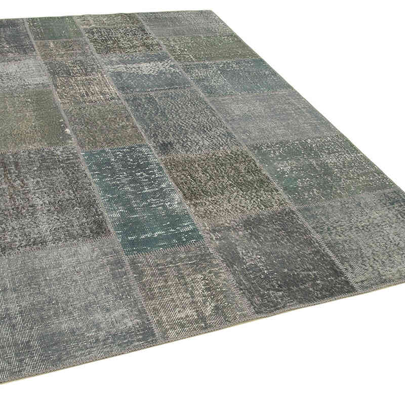 Patchwork Hand-Knotted Turkish Rug - 5' 7" x 7' 10" (67" x 94") - K0064165