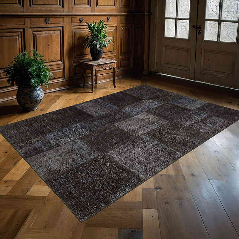Patchwork Hand-Knotted Turkish Rug - 5' 7" x 8' 1" (67" x 97") - K0064168