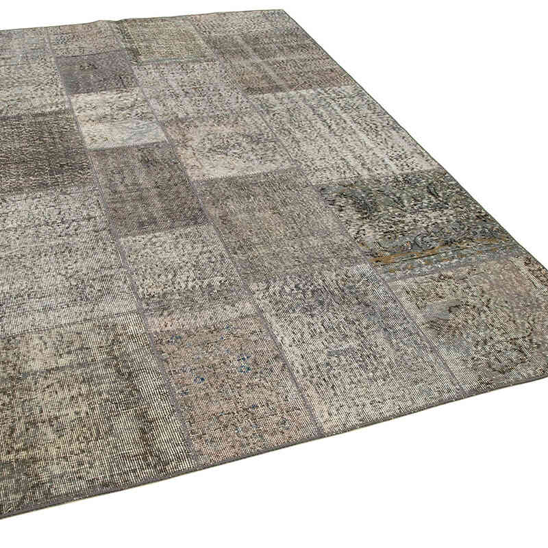 Patchwork Hand-Knotted Turkish Rug - 5' 7" x 7' 10" (67" x 94") - K0064188