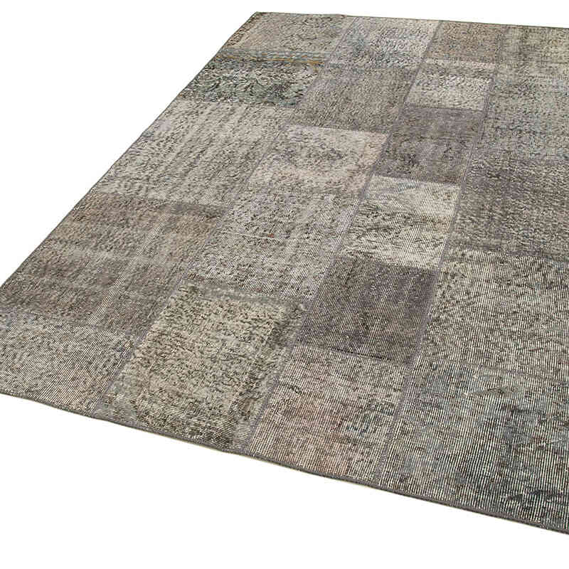 Patchwork Hand-Knotted Turkish Rug - 5' 7" x 7' 10" (67" x 94") - K0064188